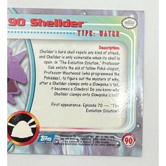 Shellder Pokemon Card Topps #90 TV Animation Edition Series Blue Logo - Picture 4 of 5